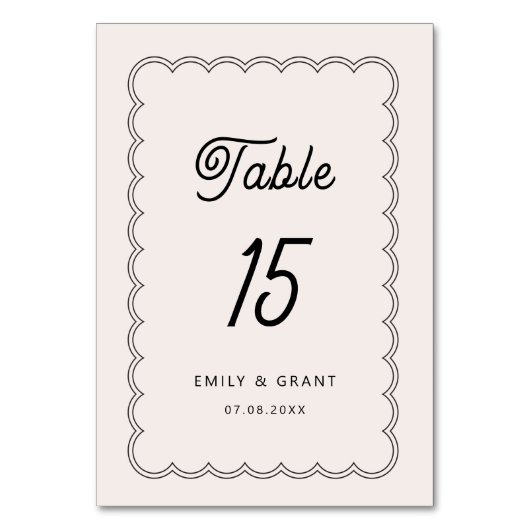 Minimalistisch nummer van de scalloped Border Kaart (Voorkant)