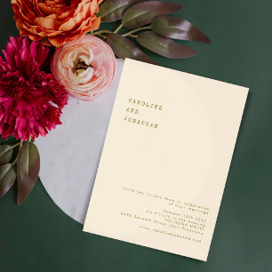 Minimalistisch Ochre Retro Type writer Font Weddin Kaart