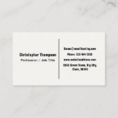 Minimalistisch Off-White en Black Modern Professio Visitekaartje (Achterkant)
