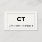 Minimalistisch Off-White en Black Modern Professio Visitekaartje (Voorkant)