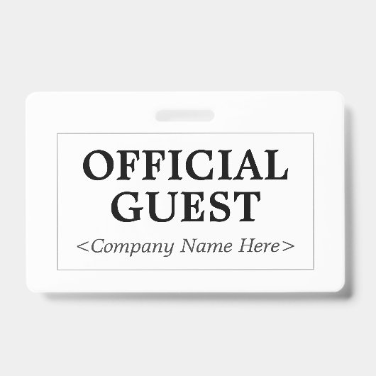 Minimalistisch "OFFICIAL GUEST"-logo Badge (Voorzijde)