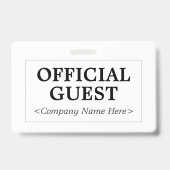 Minimalistisch "OFFICIAL GUEST"-logo Badge (Achterkant)