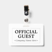 Minimalistisch "OFFICIAL GUEST"-logo Badge (Voorzijde met clip)