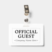 Minimalistisch "OFFICIAL GUEST"-logo Badge (Achterkant met clip)