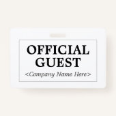 Minimalistisch "OFFICIAL GUEST"-logo Badge (Achterkant)