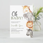 Minimalistisch OH Baby Safari Baby shower Kaart (Staand voorkant)