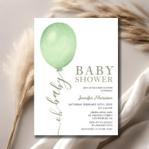 Minimalistisch Oh Baby Sage Groen Ballon Baby show