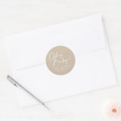 Minimalistisch Oh Baby shower Beige voor Stickers (Envelop)