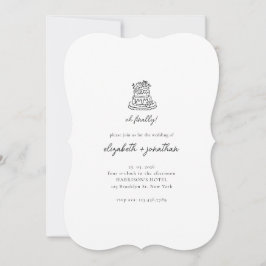 Minimalistisch Oh Eindelijk Script Trouwen Kaart