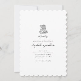 Minimalistisch Oh Eindelijk Script Trouwen Kaart