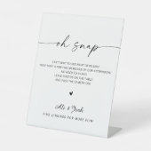 Minimalistisch Oh Snap-teken Reclamebord Met Voetstuk (Voorkant)