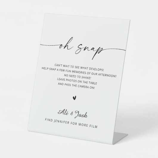 Minimalistisch Oh Snap-teken Reclamebord Met Voetstuk (Voorkant)