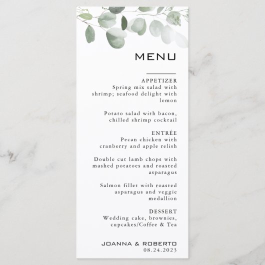 Minimalistisch olievloeistof voor eucalyptus Forme Menu (Voorkant)