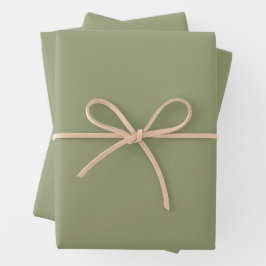 Minimalistisch Olijf Salie Groen Effen Kleur Inpakpapier Vel