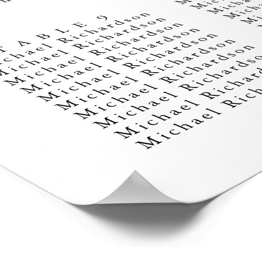 Minimalistisch Olijfblad Bruiloft 12 Tafel Zitplaa Poster (Hoek)