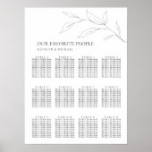Minimalistisch Olijfblad Bruiloft 12 Tafel Zitplaa Poster (Voorkant)