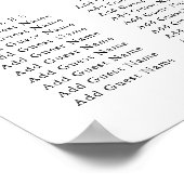 Minimalistisch Olijfblad Bruiloft 14 Tafel Zitplaa Poster (Hoek)