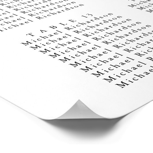 Minimalistisch Olijfblad Bruiloft 16 Tafel Zitplaa Poster (Hoek)