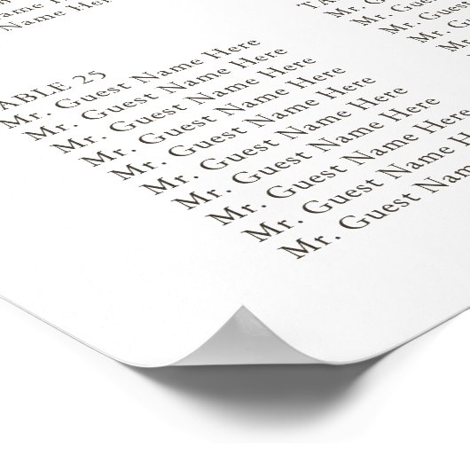 Minimalistisch Olijfblad Bruiloft 30 Tafel Zitplaa Poster (Hoek)