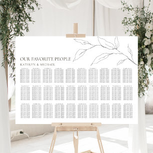Minimalistisch Olijfblad Bruiloft 30 Tafel Zitplaa Poster