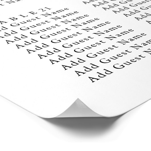 Minimalistisch Olijfblad Bruiloft 30 Tafel Zitplaa Poster (Hoek)