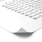 Minimalistisch Olijfblad Bruiloft 8 Tafel Zitplaat Poster (Hoek)