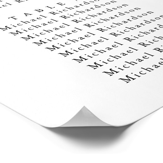 Minimalistisch Olijfblad Bruiloft 9 Tafel Zitplaat Poster (Hoek)