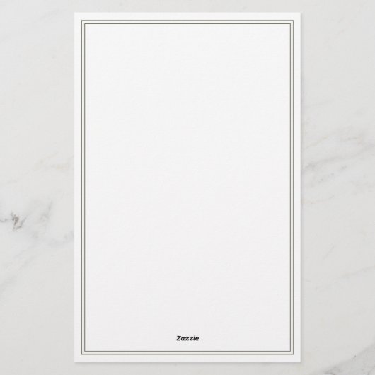 Minimalistisch Olijfgroen Monogram Twee Grens Briefpapier (Achterkant)