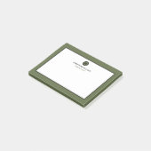 Minimalistisch olive Classic Monogram Post-it® Notes (Schuin)