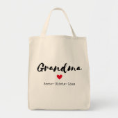 Minimalistisch Oma Script Custom Grandkids Namen Tote Bag (Voorkant)