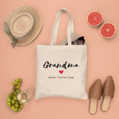 Minimalistisch Oma Script Custom Grandkids Namen Tote Bag