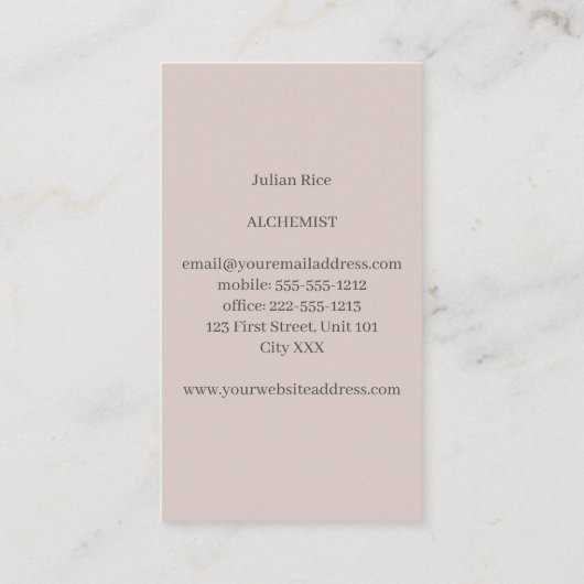 Minimalistisch onbeschoft en grijs visitekaartje (Achterkant)