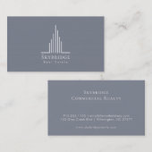 Minimalistisch onroerend goed Logo (Roman Silver)  Visitekaartje (Voorkant / Achterkant)