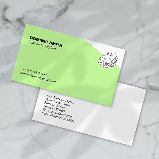 Minimalistisch onroerend goed, thuisserviceprovide visitekaartje