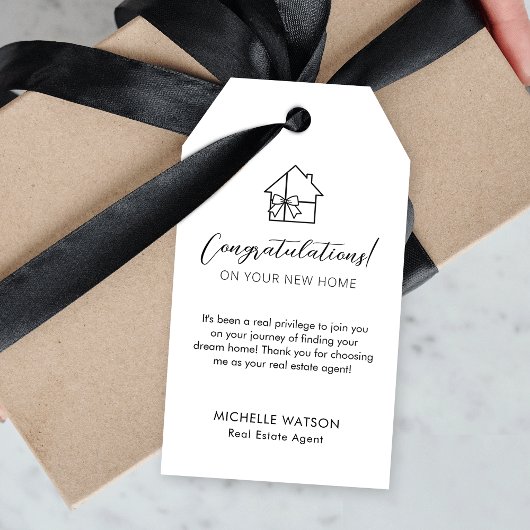 Minimalistisch onroerend goed Verkoop Agent Eenvou Cadeaulabel