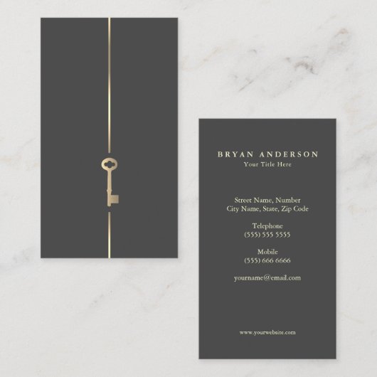 Minimalistisch onroerend goed visitekaartje (Voorkant / Achterkant)