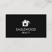 Minimalistisch onroerend goed zwart wit visitekaartje (Voorkant)