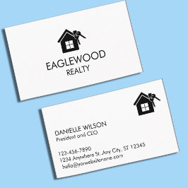 Minimalistisch onroerend goed zwart wit visitekaartje