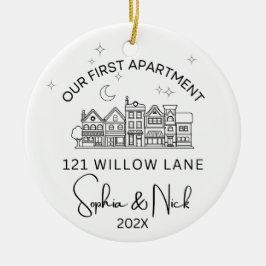 Minimalistisch Ons eerste appartement Zwart-wit Keramisch Ornament