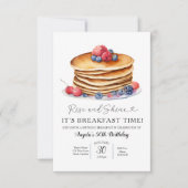 Minimalistisch ontbijt verjaardagsuitnodiging kaart (Voorkant)