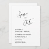 Minimalistisch ontwerp Bewaar de datumkaart Save The Date (Voorkant / Achterkant)