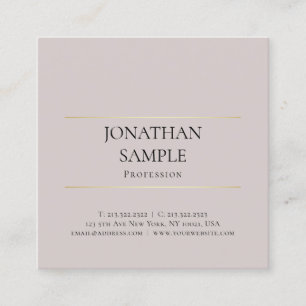 Minimalistisch ontwerp, creatief papier, luxe vierkante visitekaartje