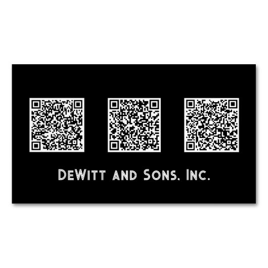 Minimalistisch ontwerp Drie QR-code Slank Magnetisch Visitekaartje (Voorkant)