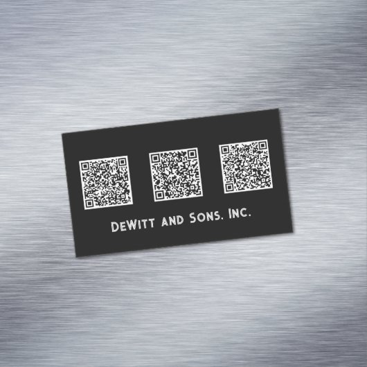 Minimalistisch ontwerp Drie QR-code Slank Magnetisch Visitekaartje (Voorbeeld)