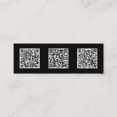 Minimalistisch ontwerp Drie QR-code Slank Mini Visitekaartje (Voorkant)