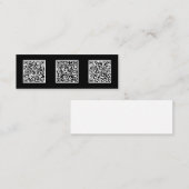 Minimalistisch ontwerp Drie QR-code Slank Mini Visitekaartje (Voorkant / Achterkant)