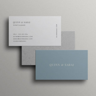 Minimalistisch ontwerp Elegant Clean Muted Blue Mo Visitekaartje