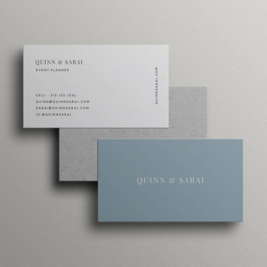 Minimalistisch ontwerp Elegant Clean Muted Blue Mo Visitekaartje