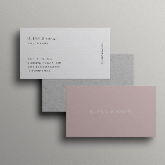 Minimalistisch ontwerp Elegant Clean Muted Pink Mo Visitekaartje