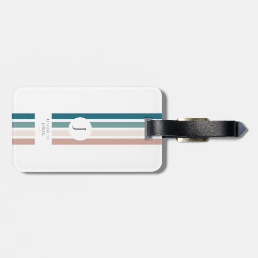 Minimalistisch ontwerp in pastelkleuren bagagelabel (Achterkant horizontaal)